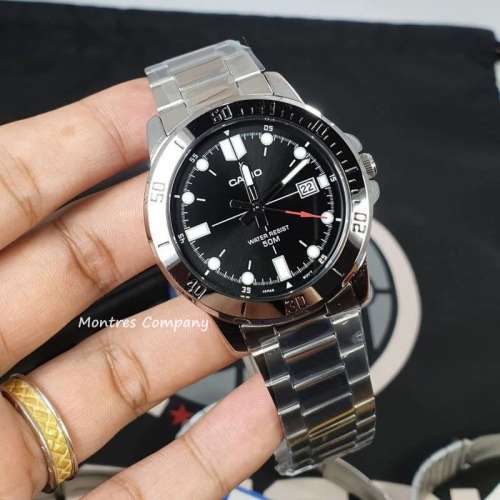 Montres Company 香港註冊公司(32年老店) 卡西歐 CASIO 黑水鬼 不鏽鋼錶帶 點字 黑...