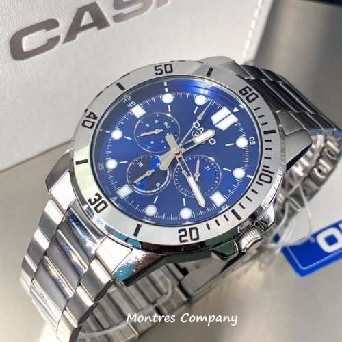 Montres Company 香港註冊公司 (32年老店) 卡西歐 CASIO 不鏽鋼錶帶 藍色 MTPVD300...
