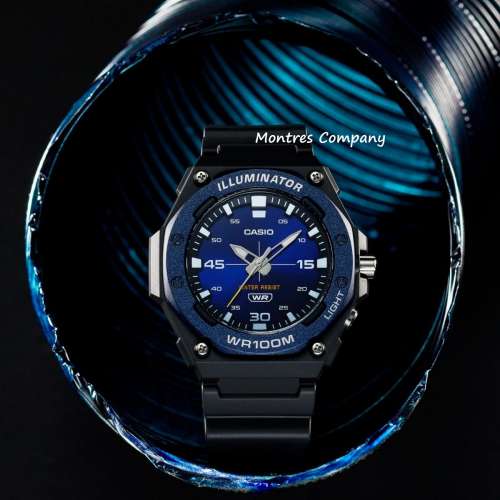 Montres Company 香港註冊公司 (32年老店) 卡西歐 CASIO 大錶徑 100米防水 黑藍色 ...