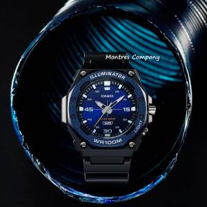 Montres Company 香港註冊公司 (32年老店) 卡西歐 CASIO 大錶徑 100米防水 黑藍色 ...