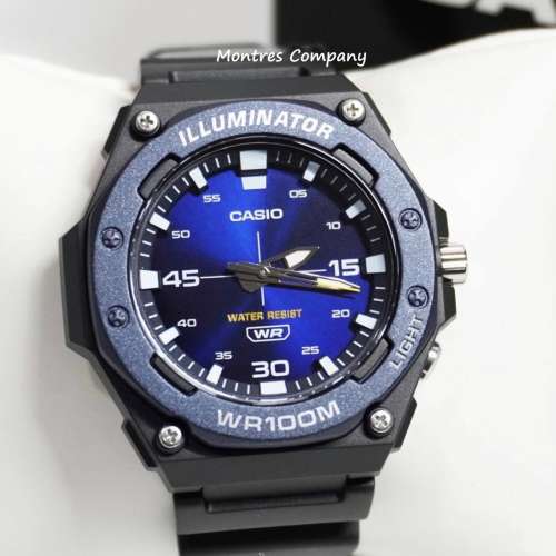 Montres Company 香港註冊公司 (32年老店) 卡西歐 CASIO 大錶徑 100米防水 黑藍色 ...