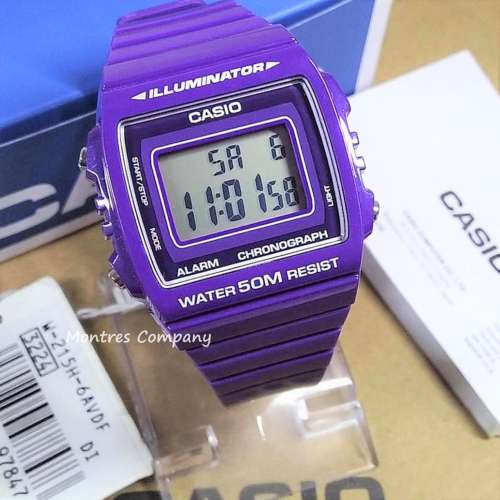Montres Company 香港註冊公司(32年老店) 卡西歐 CASIO 七年電池壽命 紫色 W-215H ...
