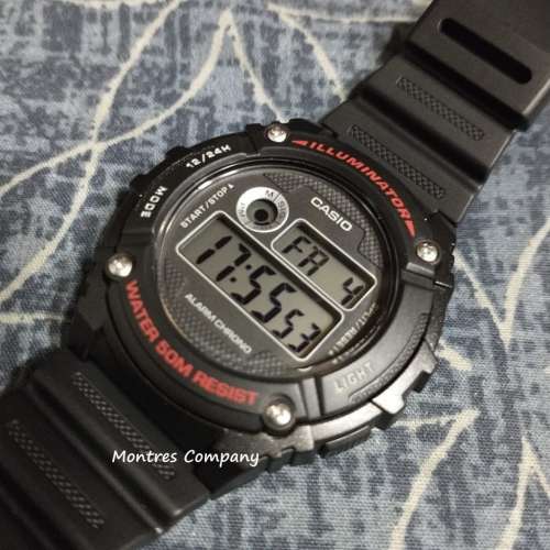Montres Company 香港註冊公司(32年老店) 卡西歐 CASIO 防水 黑紅色 W216 W-216H W...