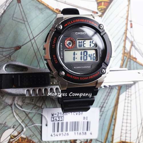 Montres Company 香港註冊公司(32年老店) 卡西歐 CASIO 防水 黑紅色 W216 W-216H W...
