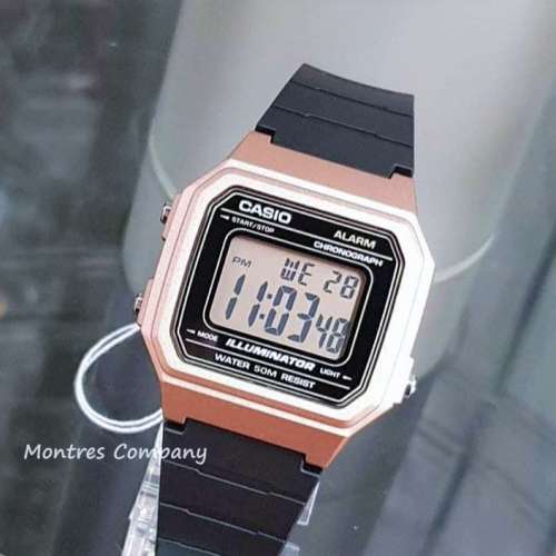 Montres Company 香港註冊公司 (32年老店) 卡西歐 CASIO 七年電池壽命 黑色粉紅 玫...