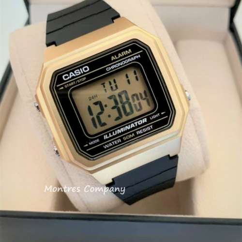 Montres Company 香港註冊公司 (32年老店) 卡西歐 CASIO 七年電池壽命 黑金色 W217...