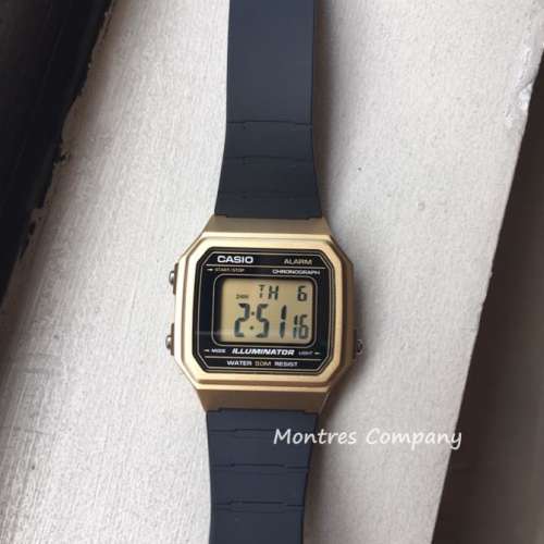 Montres Company 香港註冊公司 (32年老店) 卡西歐 CASIO 七年電池壽命 黑金色 W217...