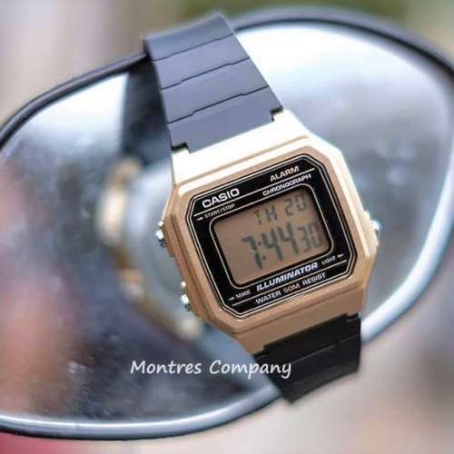 Montres Company 香港註冊公司 (32年老店) 卡西歐 CASIO 七年電池壽命 黑金色 W217...
