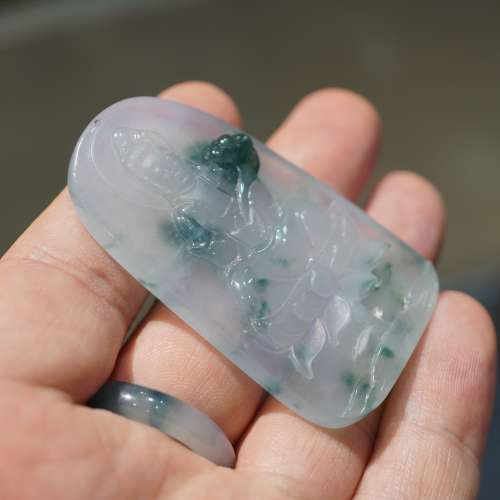 天然翡翠觀音牌