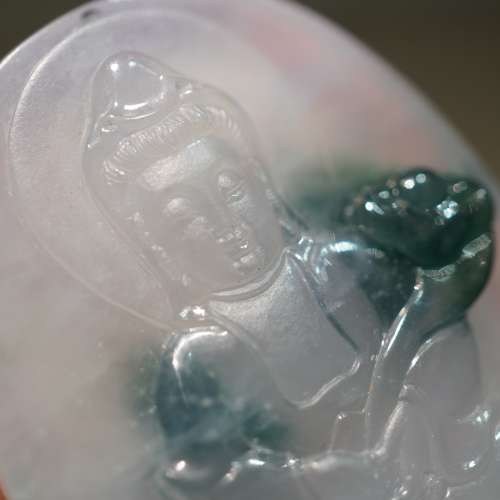 天然翡翠觀音牌