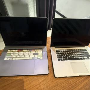 2 Mac book pro, 2 desktop iMacs, 1 Wacom Intuos Draw board.