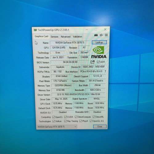 GIGABYTE 技嘉 RTX 3070TI Gaming OC 8GB