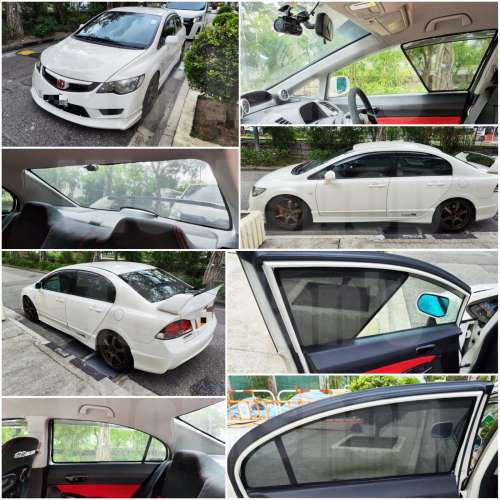 Honda Civic FD2 TypeR 全車磁石濾光窗網太陽擋