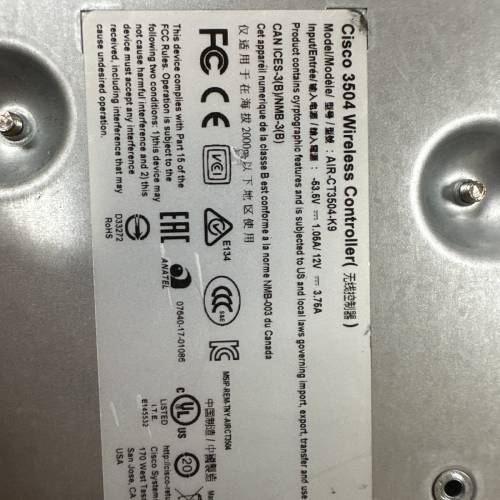 無線控制器Cisco 3504 Wireless Controller