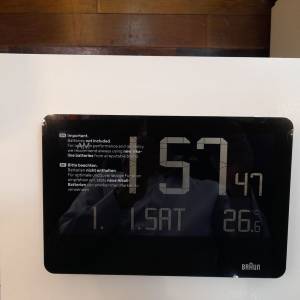 真正流金歲月的百靈牌掛牆座枱跳字温度計鬧鐘 ( 全新行貨連一年保飬 )