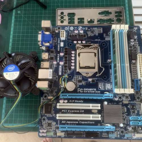 GIGABYTE GA-B75M-D3H 底板(有背板)  + intel CPU i3-2120 3.30GHZ   + 4G ram HK ...