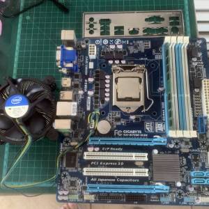 GIGABYTE GA-B75M-D3H 底板(有背板)  + intel CPU i3-2120 3.30GHZ   + 4G ram HK ...