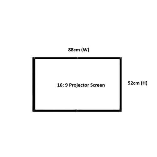 16: 9 Portable Projector Screen - 88cm (W) X 52cm (H) - 40吋 白玻纖投影幕布