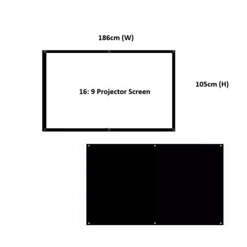 16: 9 Portable Projector Screen - 186cm (W) X 105cm (H) - 84吋 白玻纖投影幕布