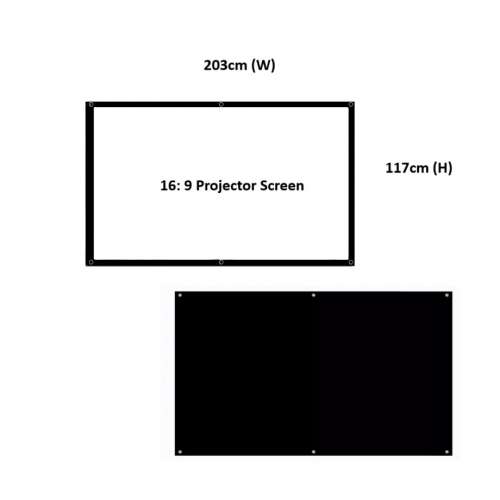 16: 9 Portable Projector Screen - 203cm (W) X 117cm (H) - 92吋 白玻纖投影幕布