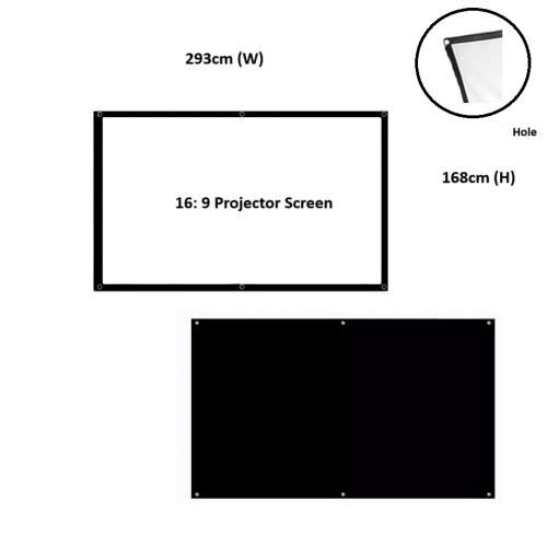 16: 9 Portable Projector Screen - 293cm (W) X 168cm (H) - 133吋 白玻纖投影幕布