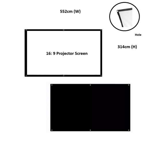 16: 9 Portable Projector Screen - 552cm (W) X 314cm (H) - 250吋 白玻纖投影幕布