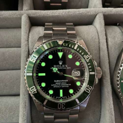 玩具 Rolex 紀念版 綠圈黑水鬼MARK 1平頭4 16610LV  40mm  不鏽鋼90％ new