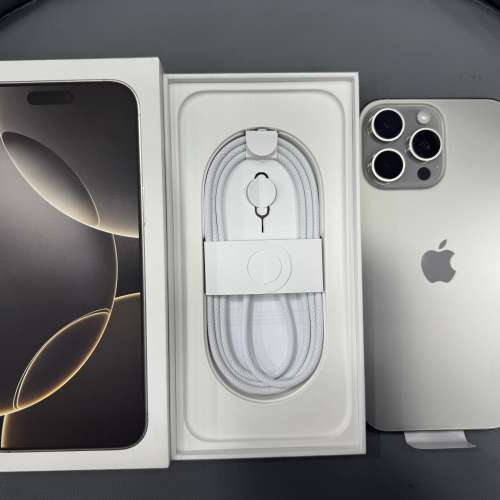 全新香港行貨 iPhone 16 Pro Max 256GB 原色 香港行貨 保養到2026年4月24日 電池100...