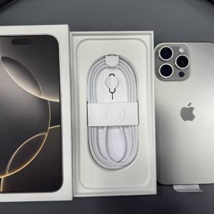 全新香港行貨 iPhone 16 Pro Max 256GB 原色 香港行貨 保養到2026年4月24日 電池100...