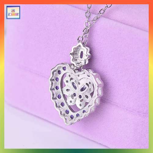 簡約高雅心型蝴蝶酷石吊咀連頸鏈 *頸鏈可自由更換*《附送精美*紐扣絨布袋*一個 ※ ...