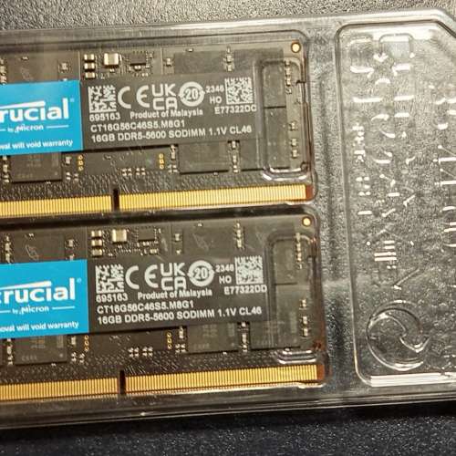 Crucial DDR5-5600 32GB (2x16GB) SO-DIMM (Laptop 或 迷你電腦用)