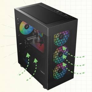 Gaming Case, ASUS PRIME B250M-A, 6 x 120mm 彩燈風扇, Corsair VENGEANCE RGB PR...