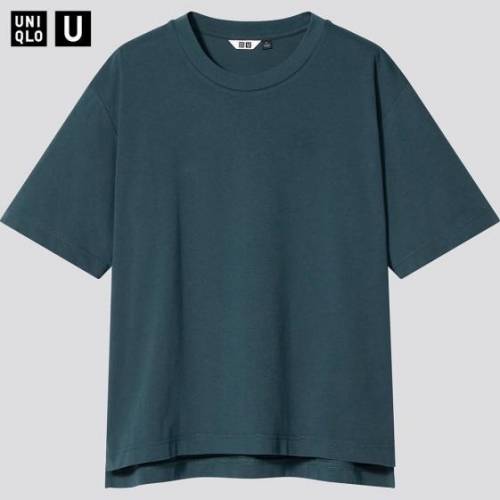 Uniqlo 藍色暗間條tee
