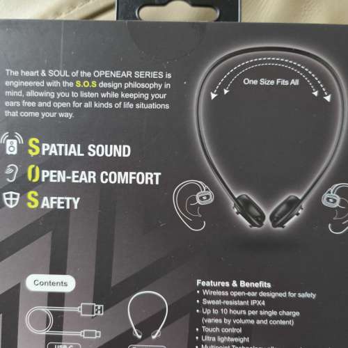 100% 全新 未開封 Soul openear 2 運動無線空氣傳導耳機  藍牙BT5.0 IPX 4 防汗