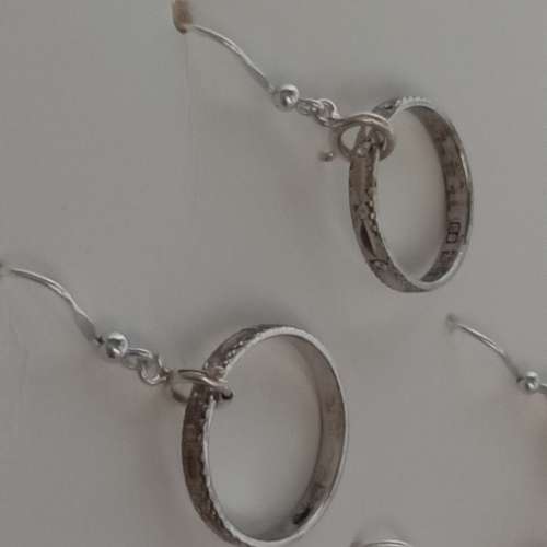 純銀耳環，diy  戒指十彈弓扣十耳鉤，全部純銀。每對220元，兩對380元。no.B31.5.25