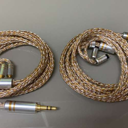 (音場闊，演唱會神器，極高規格):16絞金銀銅800芯(單晶銅+單晶銅鍍銀+單晶銅渡24K...