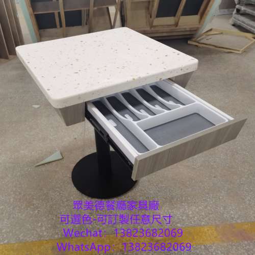 傢私可訂製廠家,抽桶儲物餐檯,法式餐廳餐枱訂造,人造石桌子加工廠,抽屜儲物桶餐桌訂...