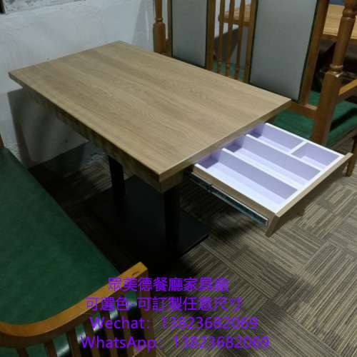 四人位二人位餐枱訂做,港式茶餐冰室餐館桌子訂造,抽桶分隔餐檯訂做廠家,顏色可選尺...