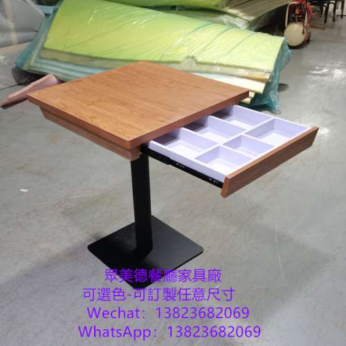 四人位二人位餐枱訂做,港式茶餐冰室餐館桌子訂造,抽桶分隔餐檯訂做廠家,顏色可選尺...
