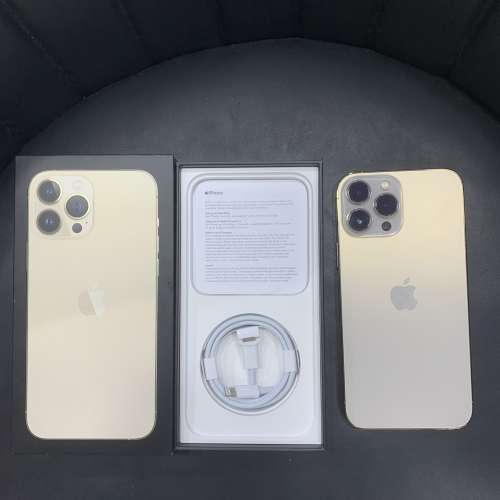 99%New iPhone 13 Pro Max 128GB 金色 香港行貨 電池91% 全套有盒有配件 自用首選超值