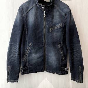 日本潮牌 JACKROSE  x The Rolling Stones 男装 Biker 牛仔褸 仿舊石磨色 Denim Ja...