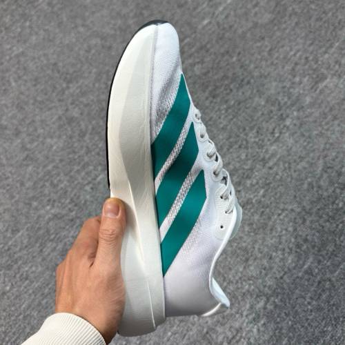 adidas Adizero Boston 13 时尚舒适 低帮跑步鞋 男女同款 白青