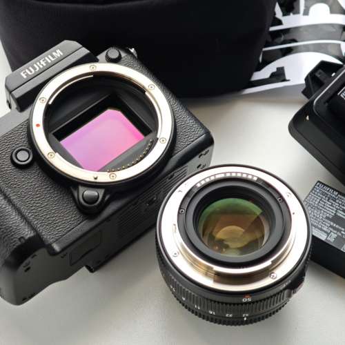 90%新 Fujifilm GFX 50s 連 GF 50mm F3.5 R LM WR 鏡頭 GFX50s GF50 f/3.5 跟兩粒原...