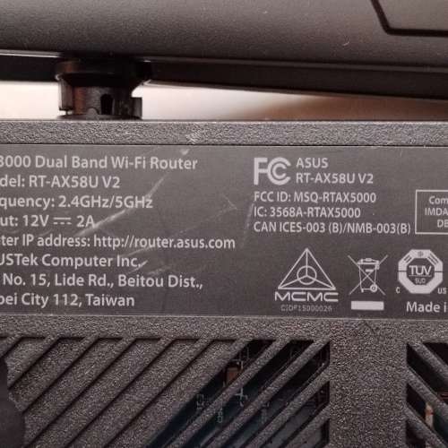 Asus RT-AX58U V2 AX3000 Dual-Band WiFi6 Router 88% New