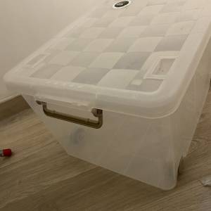 防塵/防靜電/有蓋/有碌/有把手鎻/透明儲物箱 （15”*20”*12” W*L*H)