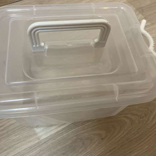 有蓋/有把手鎖/有柄 可拎 6L透明儲物盒（9”*7”*6” L*W*H)