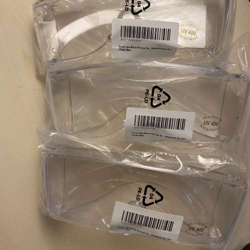 新品 ： 抗UV400 透明 護目鏡 可與眼鏡同時配戴