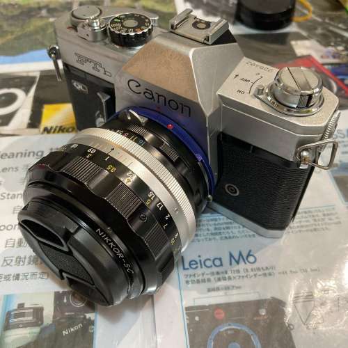 Nikon Nikkor F Mount D/SLR Lens To Canon FD & FL 35mm SLR Mount Adaptor (金屬...