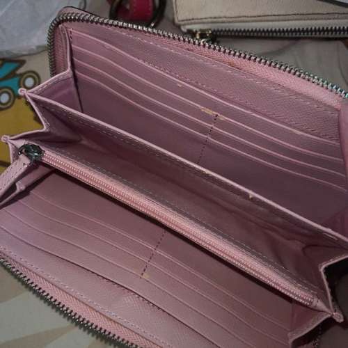 COACH PATENT LEATHER TURNLOCK BOW ACCORDION ZIP WALLET BLUSH 53415 正品 NEW YORK