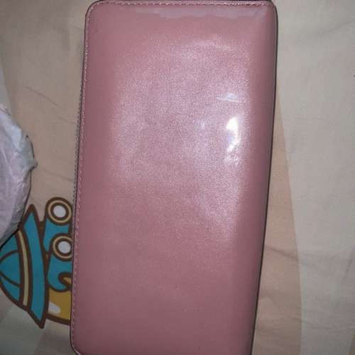 COACH PATENT LEATHER TURNLOCK BOW ACCORDION ZIP WALLET BLUSH 53415 正品 NEW YORK